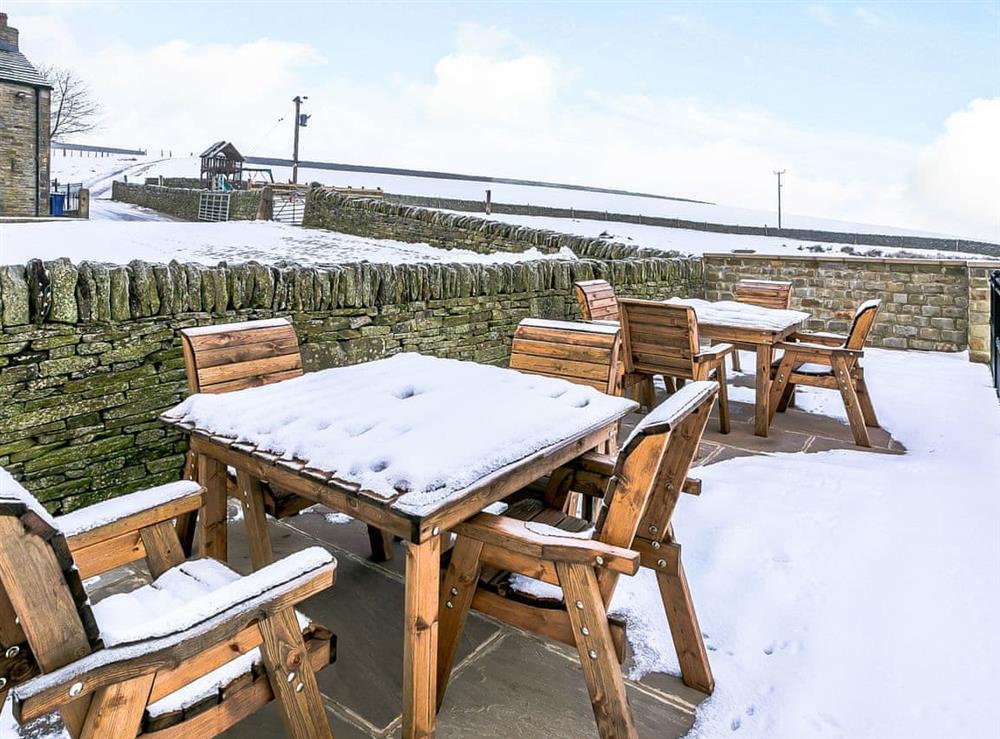 Sitting-out-area at Woodlands Clough in Don View, near Dunford Bridge, South Yorkshire