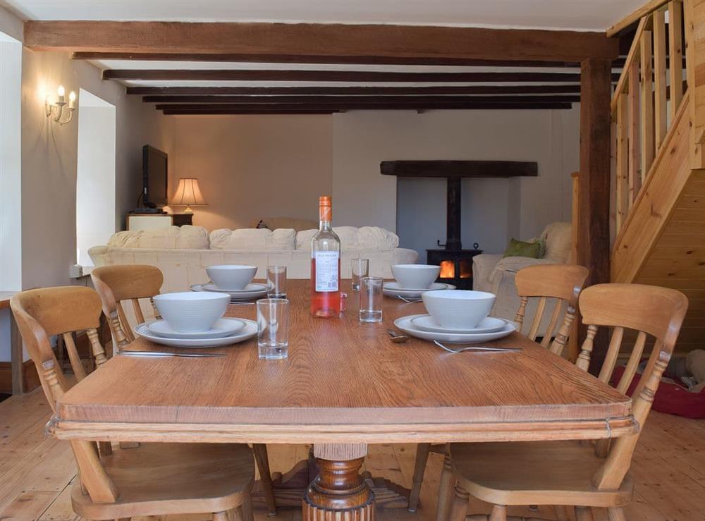 Wonderful dining area in the living/dining room at Woodlands in Laugharne, near Pendine, Carmarthenshire, Dyfed