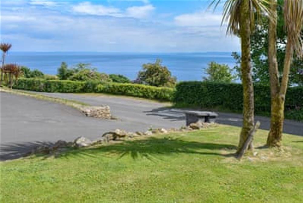 Glorious sea views from the garden at Woodlea Cottage 2 in Whiting Bay, near Dippen, Isle Of Arran