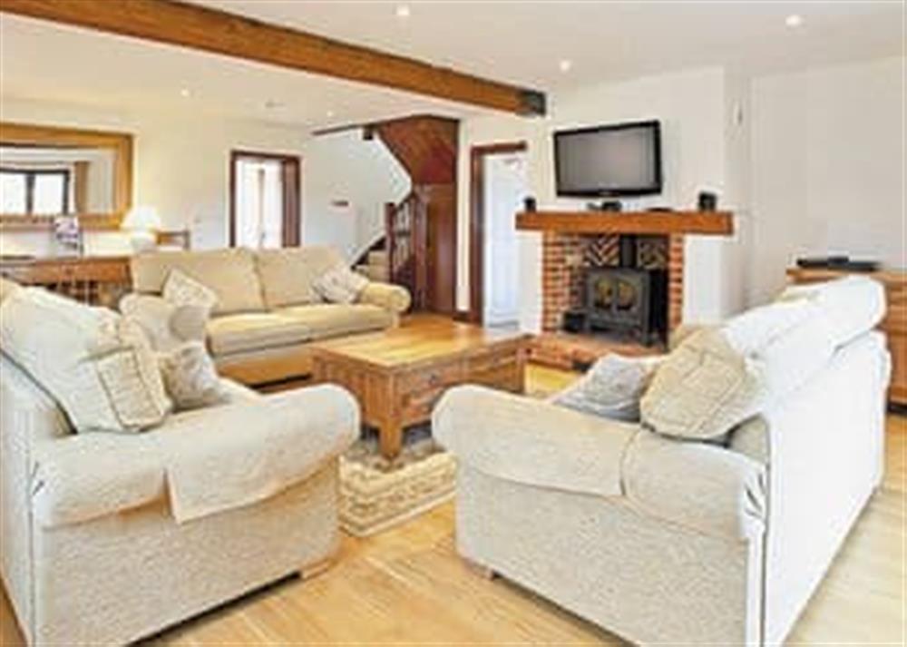 Living room at Woodpecker Barn in Sculthorpe, Fakenham, Norfolk., Great Britain