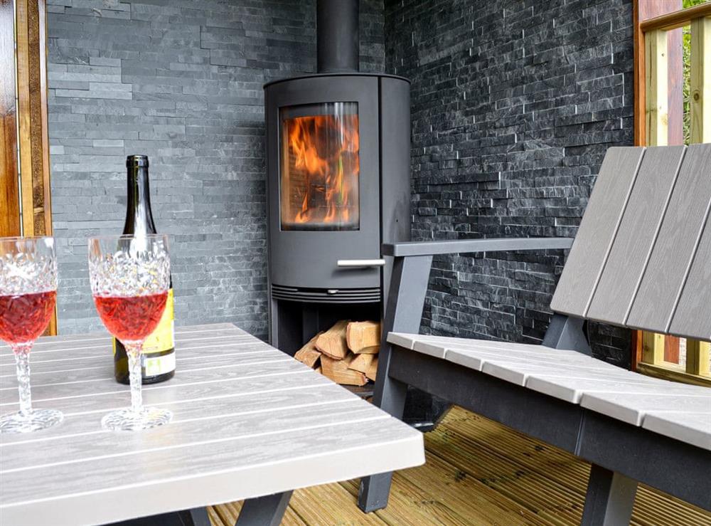 Outdoor area at Woodpecker Lodge in Brocklehirst, near Carlisle, Dumfries, Dumfriesshire