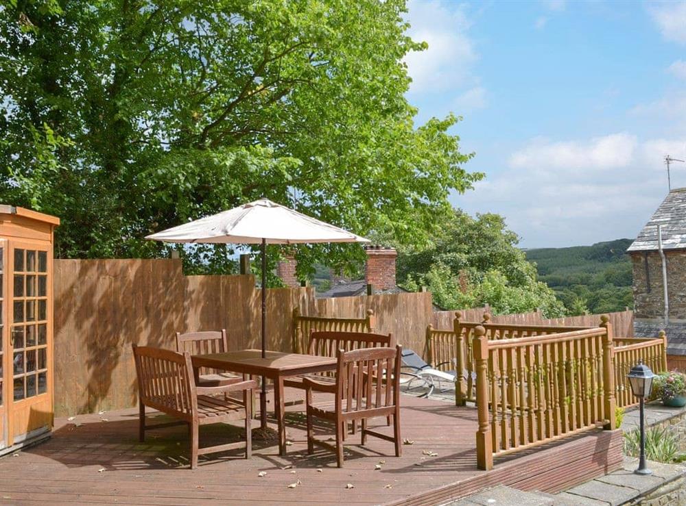 Decking area at Woods Close in Morwenstow, near Bude, Cornwall