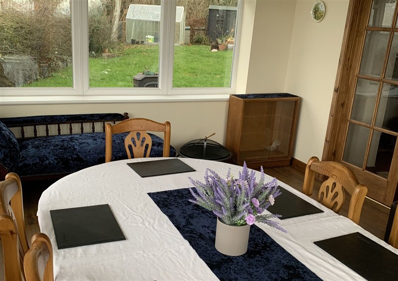 The dining room at Woods Cottage, Kingcoed near Raglan