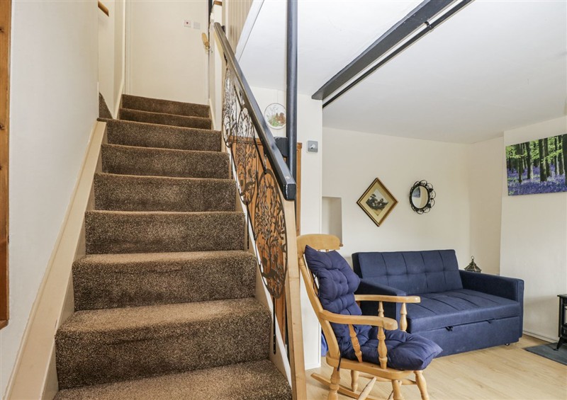 The living area at Woods Cottage, Kingcoed near Raglan
