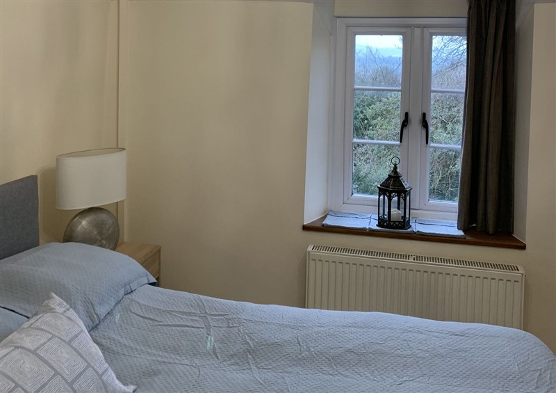 This is a bedroom at Woods Cottage, Kingcoed near Raglan