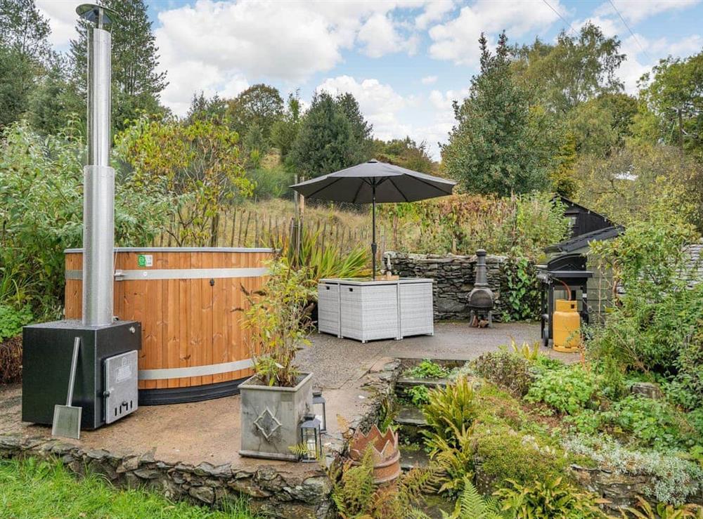 Hot tub at Woodside in Cartmel Fell, near Bowness-on-Windermere, Cumbria