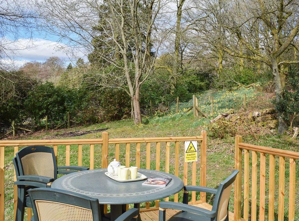 Lovely sunny sitting out area at Woodside Cottage in Ecclerigg, near Ambleside, Cumbria