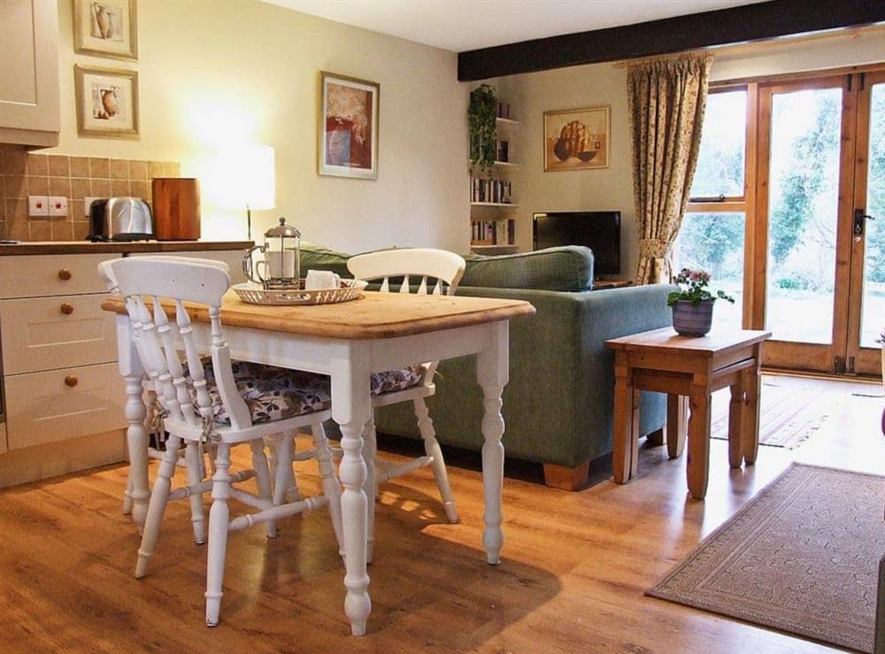 Open plan living/dining room/kitchen at Woodside Lodge in Doccombe, near Dunsford, Devon