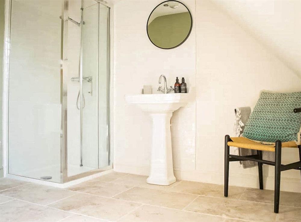 Shower room at Woodvale Loft in Croford, near Wiveliscombe, Somerset