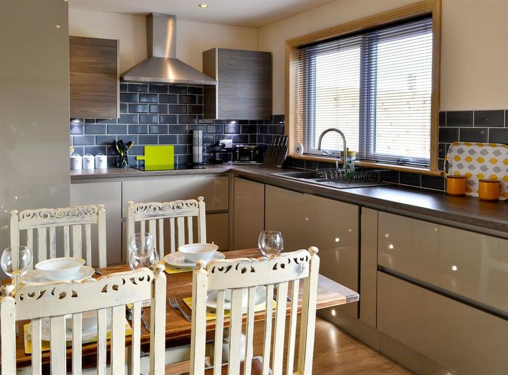 Kitchen and dining area at Woodview in Lochanhead, Beeswing, Dumfriesshire
