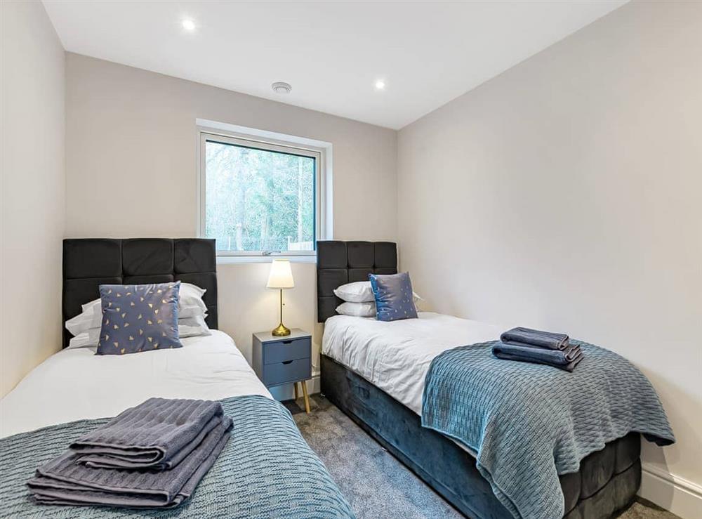 Twin bedroom at WoodView in Radfall, near Whitstable, Kent