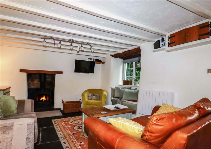 The living room at Woodview, Sandplace near Looe