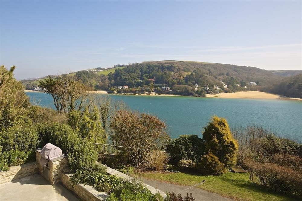View from dining area window seat at Woodwell in , Salcombe