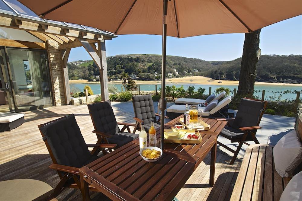 Wonderful decked terrace with panoramic views at Woodwell in , Salcombe