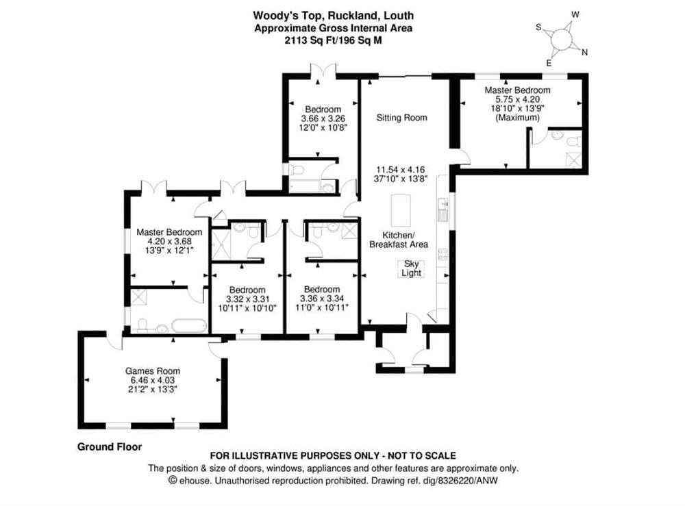 Floor plan of property at Woodys Top in Ruckland, near Louth, Lincolnshire