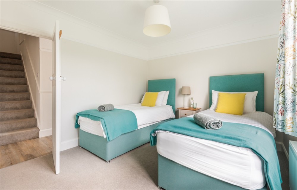 One of the bedrooms at Woolmancliffe in Hope Cove