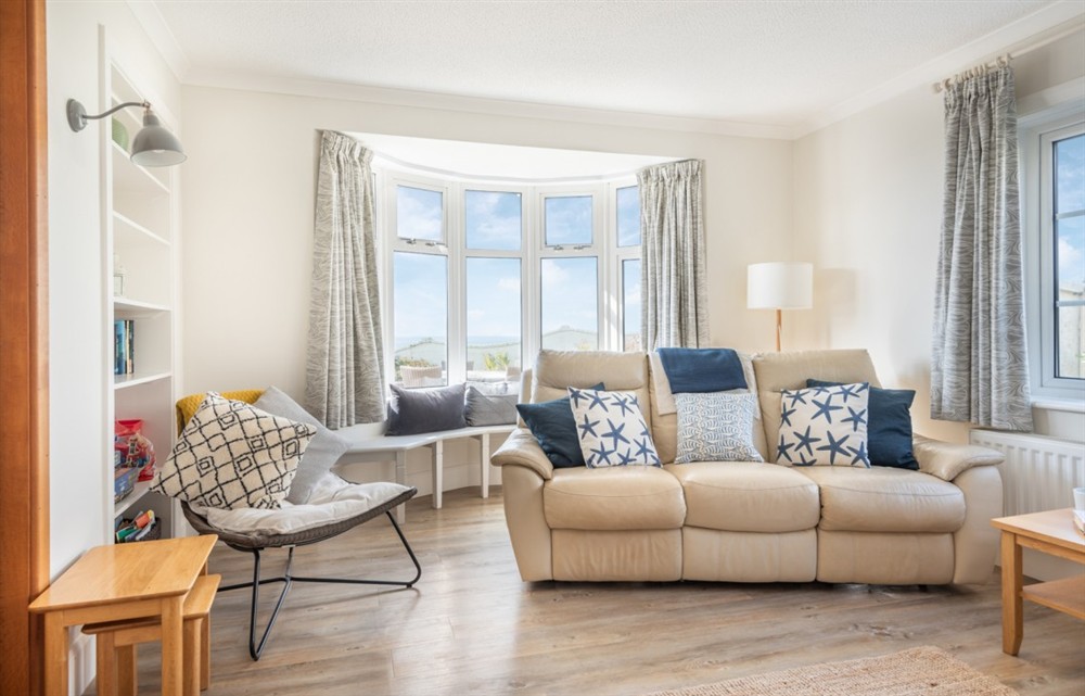 This is the living room at Woolmancliffe in Hope Cove