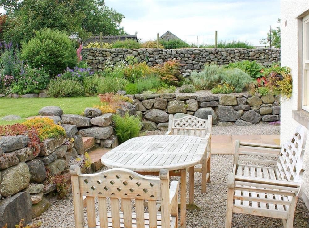 Sitting-out-area at Wordsworth Cottage in Sockbridge, Nr Ullswater., Cumbria
