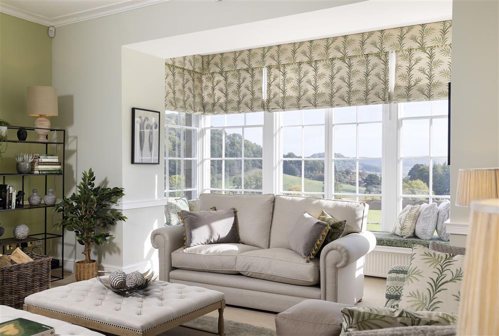 Enjoy the rolling views of the surrounding countryside from the sitting room  at Wormsley Grange and Cottage, Hereford