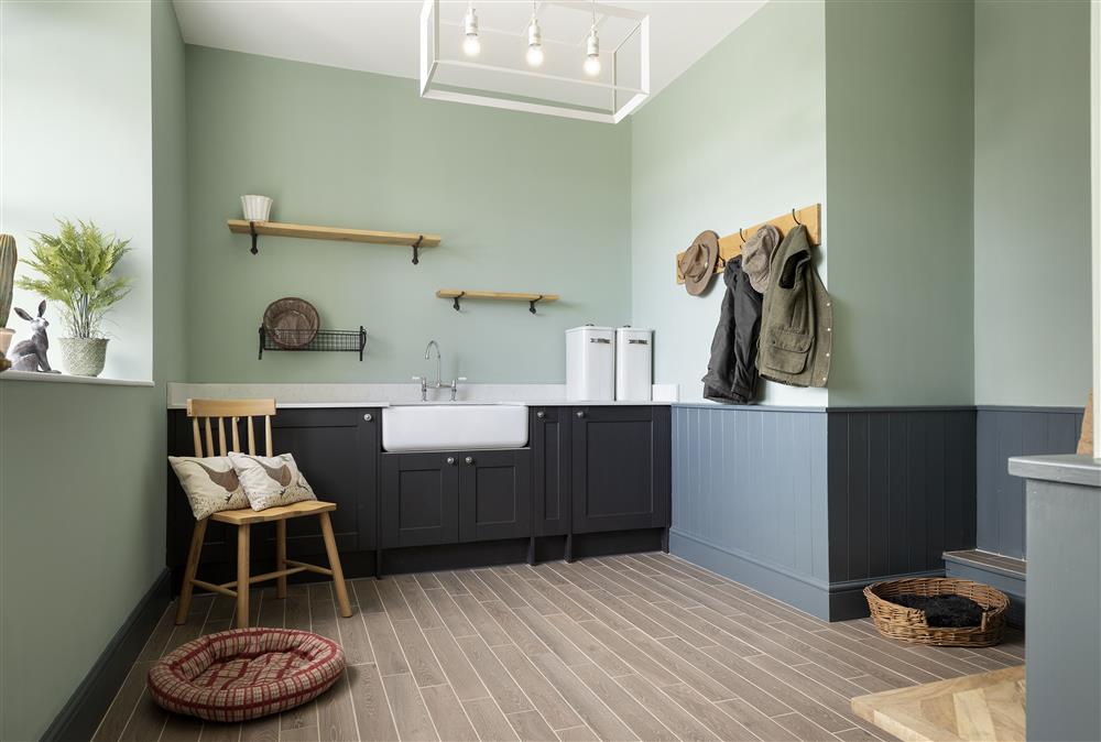 The boot room, featuring dog washing facilities at Wormsley Grange and Cottage, Hereford