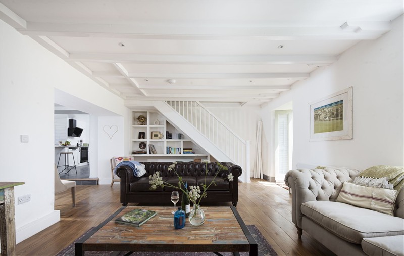 The living area at Worvas Counthouse, Cornwall