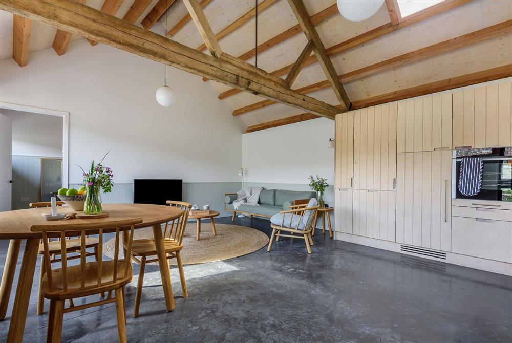 Ladymeade for three guests, the sitting area, dining area and kitchen at Wraxall Yard, Dorchester
