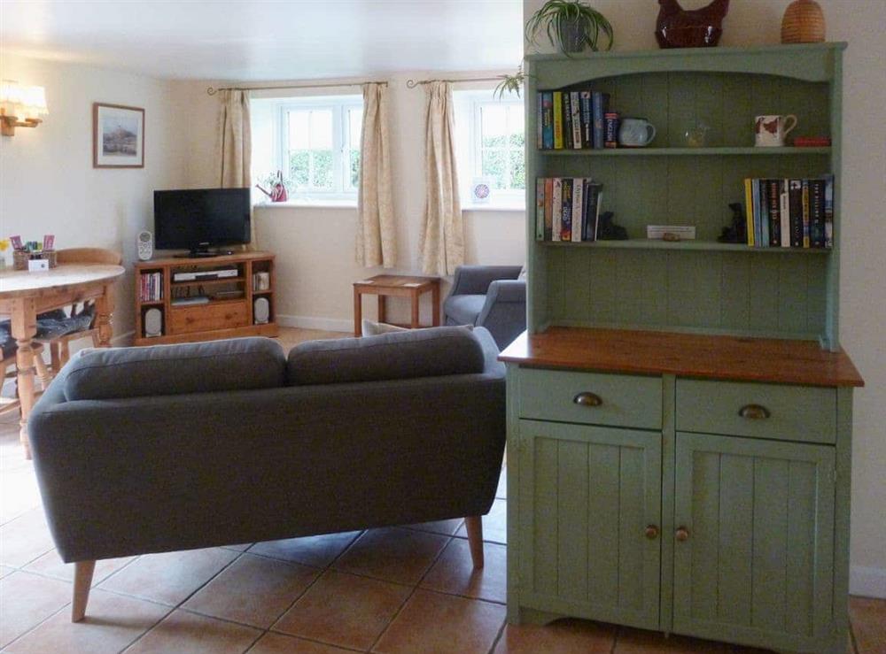 Spacious open-plan living space at Wren Cottage in Salwayash, near Bridport, Dorset