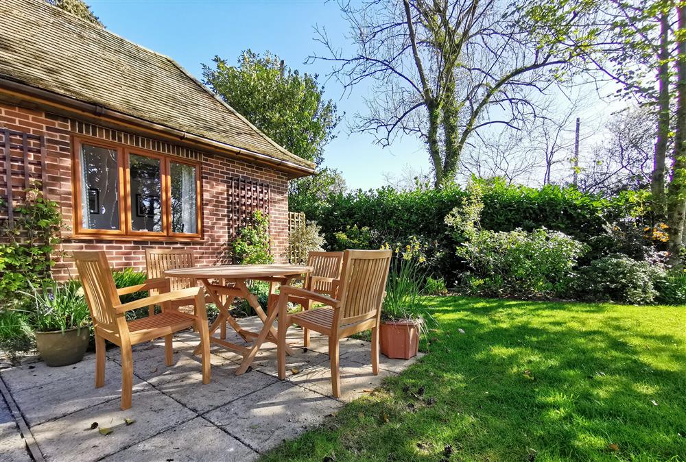 A lovely spot for al fresco dining  at Wyndthorpe Cottage, Milton Abbas