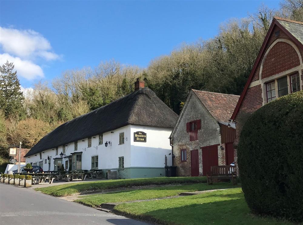 The Hambro Arms in Milton Abbas, just a stroll from the cottage at Wyndthorpe Cottage, Milton Abbas