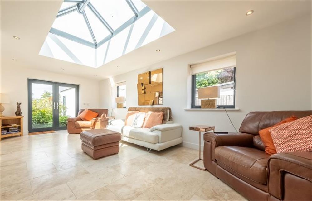 Garden room with sky light providing ample natural light at Wynholme, Holme-next-the-Sea