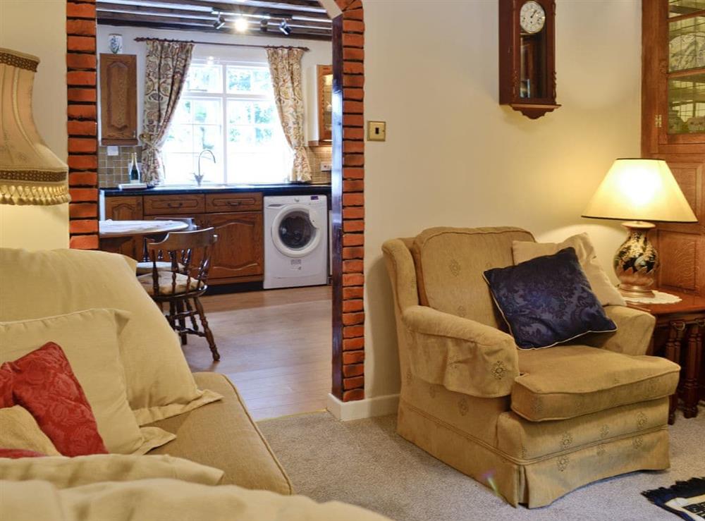 Comfy lounge adjoins kitchen and dining room at Y Bwthyn in Bala, Gwynedd