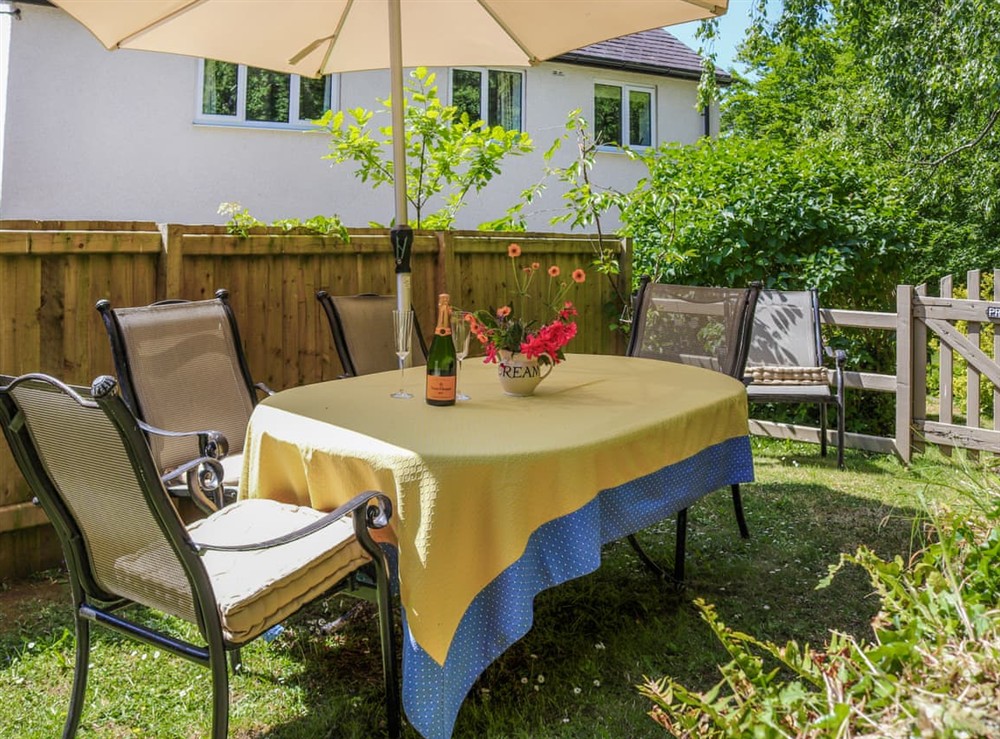 Sitting-out-area at Y Bwythyn in Bangor nr Menai Bridge, Gwynedd
