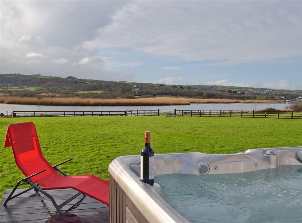 Indulgent hot-tub with spectacular views at Y Dorlan in Cardigan, Dyfed