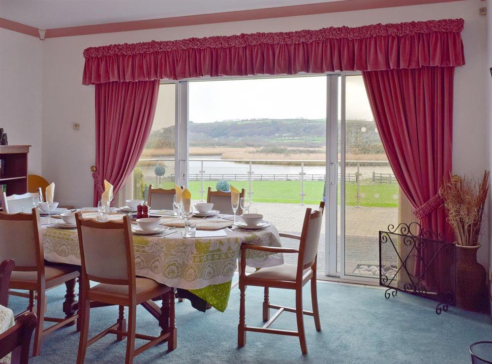 Spacious dining room with panoramic views at Y Dorlan in Cardigan, Dyfed