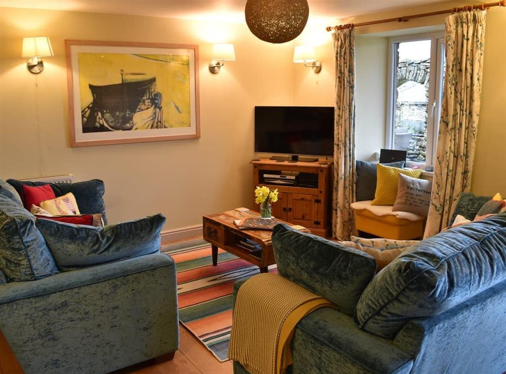 Living room at Yan Cottage in Broughton Beck, Cumbria