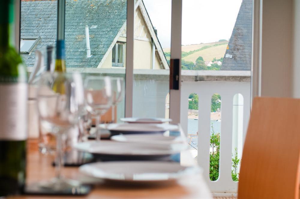 Glimpse of the estuary from the Dining area at Yardarm in 42 Devon Road, Salcombe