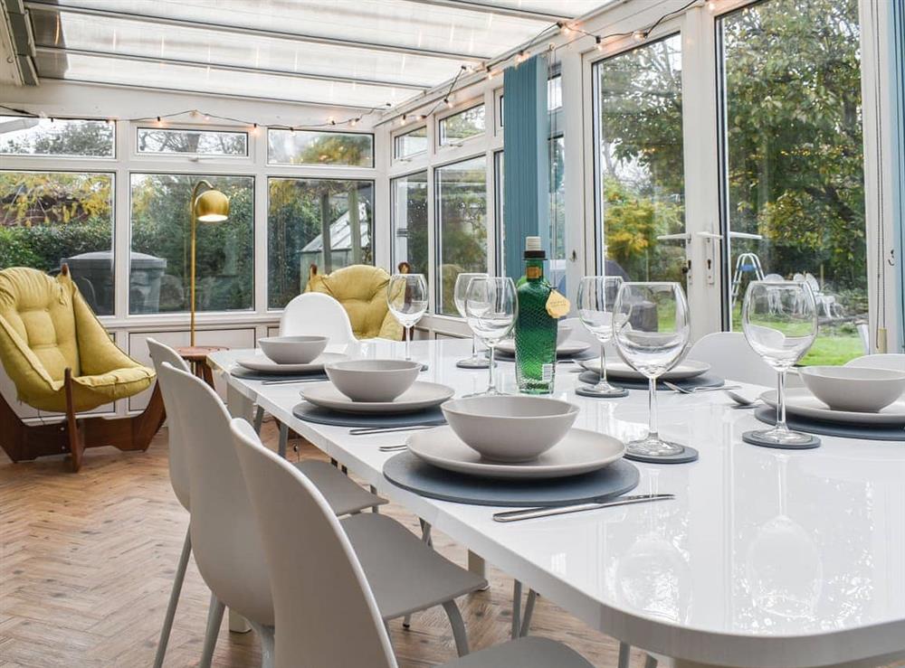 Dining room at Yaverland Beach House in Sandown, Isle of Wight