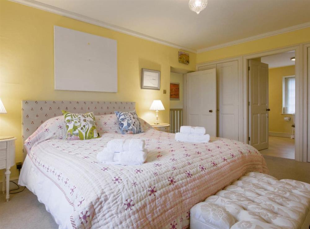 Relaxing first floor double bedroom with en-suite bathroom at Yellison in Broughton, near Skipton, North Yorkshire