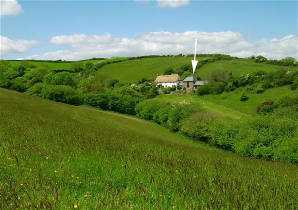A view of the cottage from across the valley