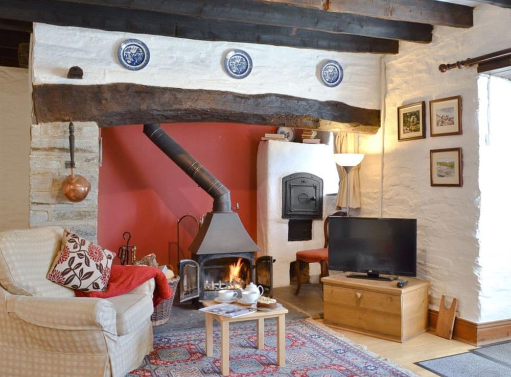 Living room at Yet Farm Cottage in Cenarth, Dyfed., Great Britain
