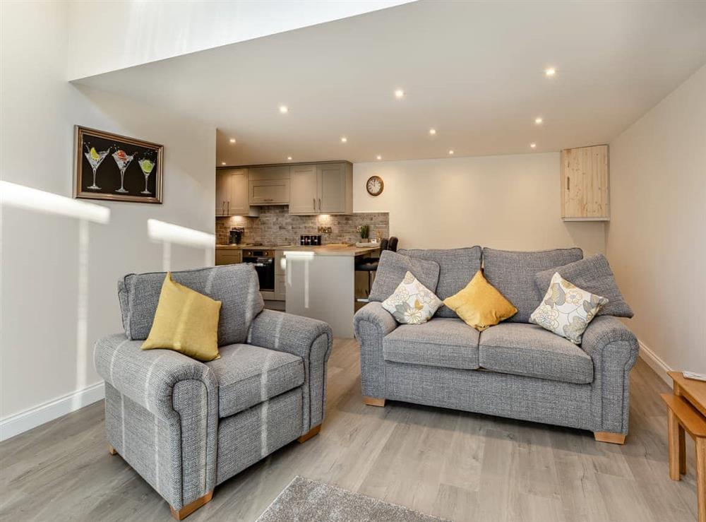 Open plan living space at Yew Tree Barn in Chesterfield, Clwyd