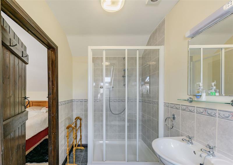 This is the bathroom at Yew Tree Cottage, Welshpool