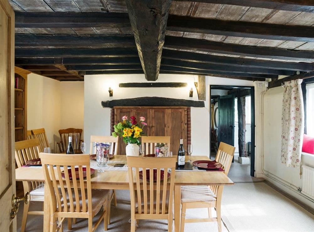 Inviting dining room at Yew Tree Cottage in Moulsoe, near Milton Keynes, Buckinghamshire