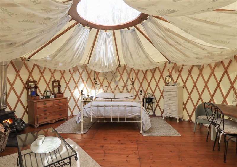 A bedroom in Yewberrie Yurt at Yewberrie Yurt, Great Strickland