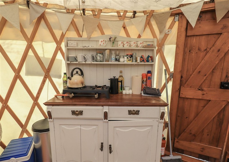 Kitchen at Yewberrie Yurt, Great Strickland