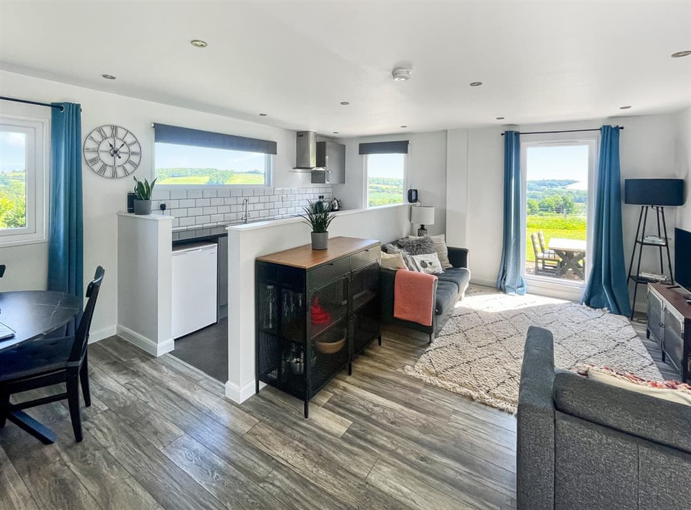 Open plan living space at Yonder View in Kittisford, near Wellington, Somerset
