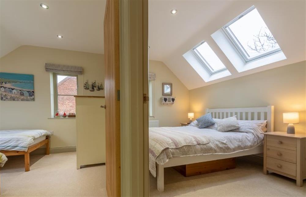 First floor: Bedroom two and three from the landing at York Cottage, Docking near Kings Lynn