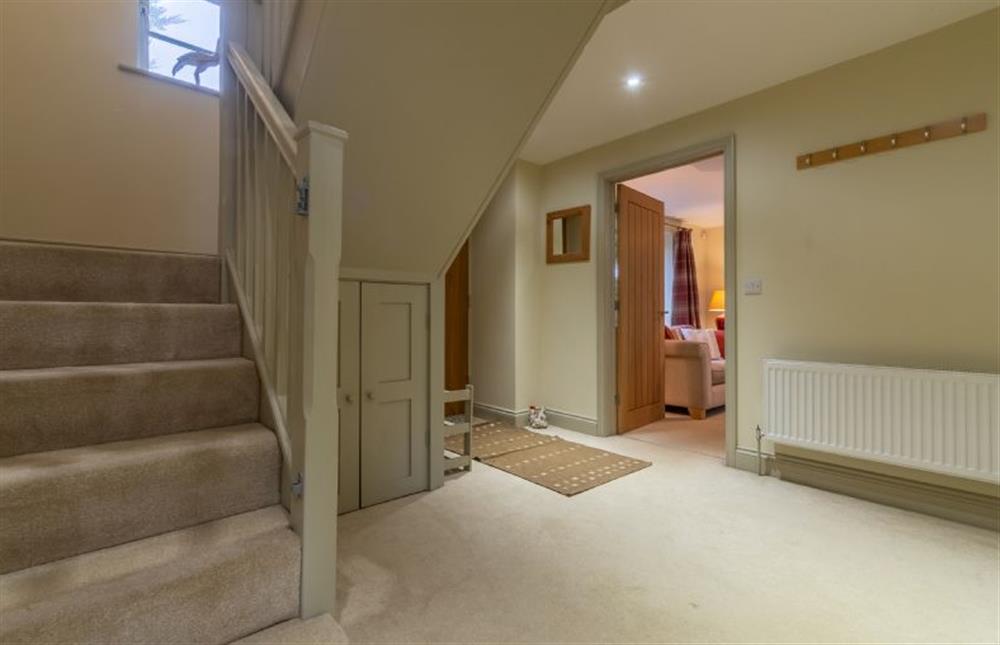 Ground floor: Stairs to the first floor at York Cottage, Docking near Kings Lynn