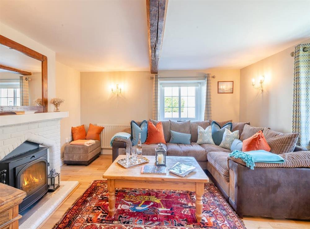 Living room at York Cottage in Thornham, near Hunstanton, Norfolk