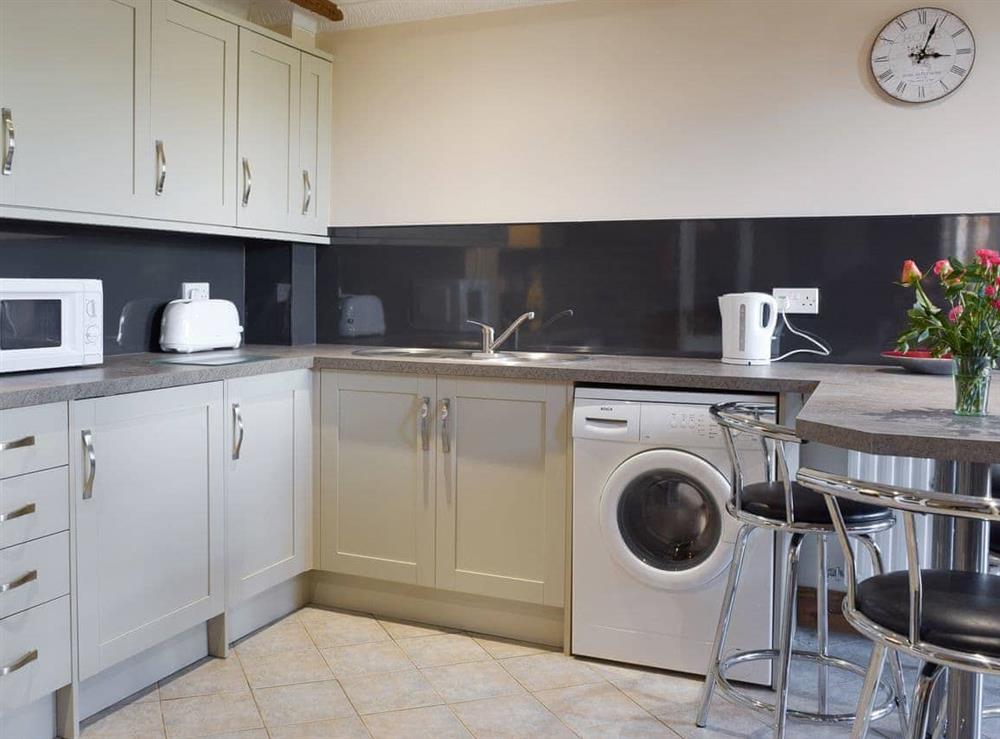 Well-equipped fitted kitchen at Yr Efail Argoed in Llanddowror, near Laugharne, Dyfed
